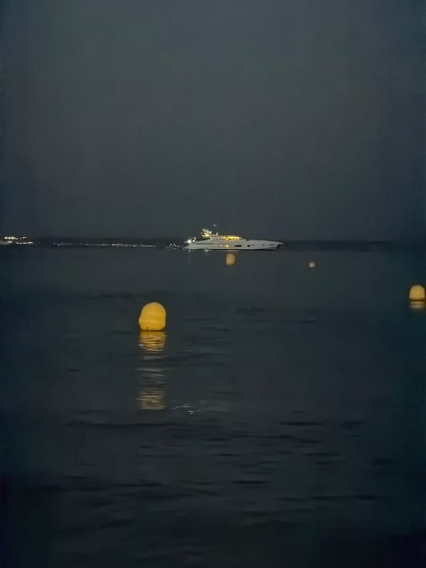 Calm summer night on the Calvià coastline, beach and sea