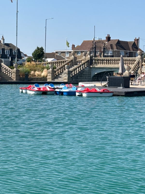 Lazy summer afternoon at Great Yarmouth's Venetian Waterways