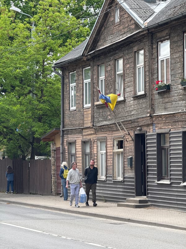 Everyday street scenes documented across central Riga neighborhoods