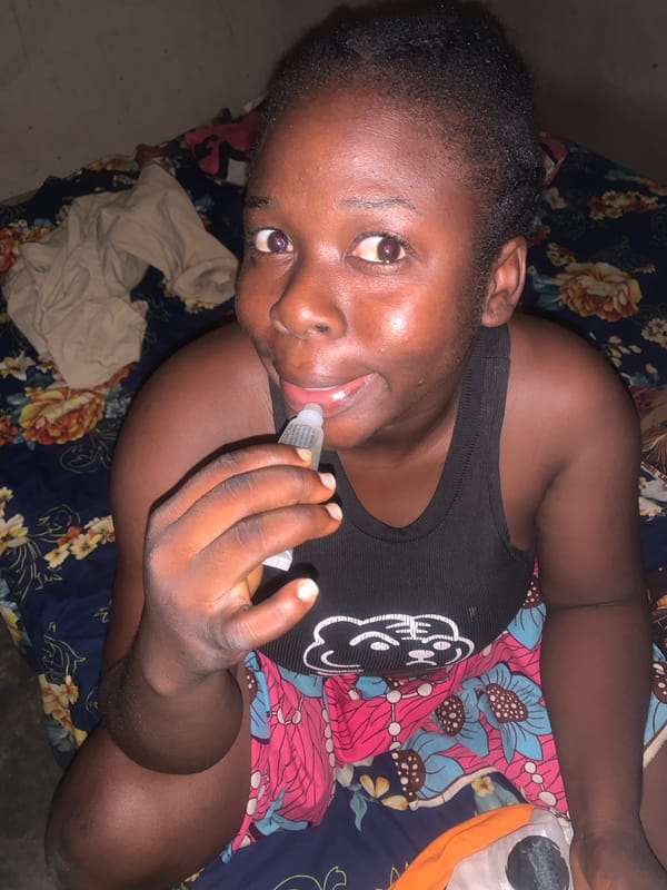 Woman captured in playful bedroom moments in Agban, Nigeria