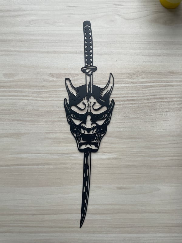 Ornate katana photographed on wooden surface in Sofia