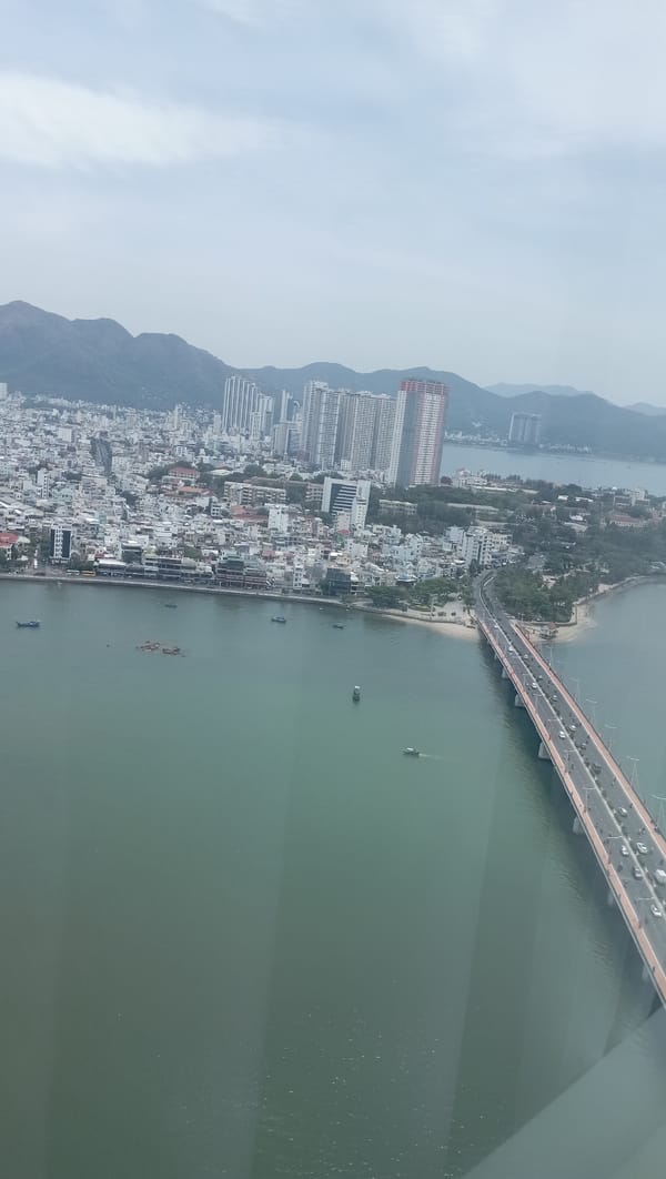 Aerial view captured of coastal Bac Nha Trang Ward