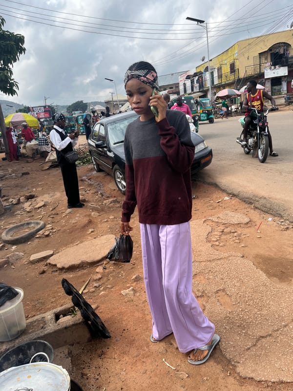 Street life, markets, and landscape along a Jos morning