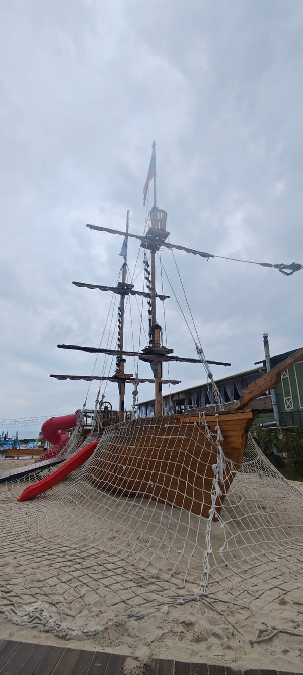 Beach resort morning activities documented in Sirius, Russia