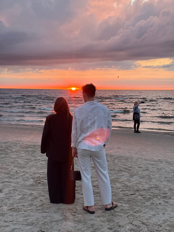 Midsummer fire festival lights up Jūrmala's beach at sunset
