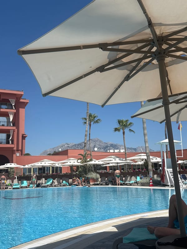 Morning poolside activity observed at Kemer resort hotel
