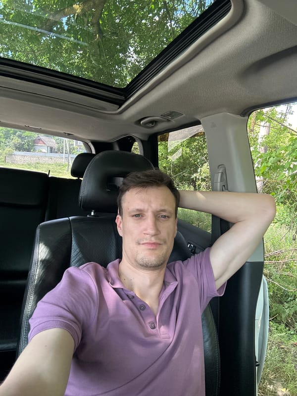 Casual in-car portraits from a dirt road stop in Makiv