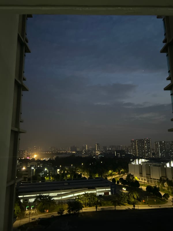 Nighttime cityscape views captured from elevated Kuala Lumpur location
