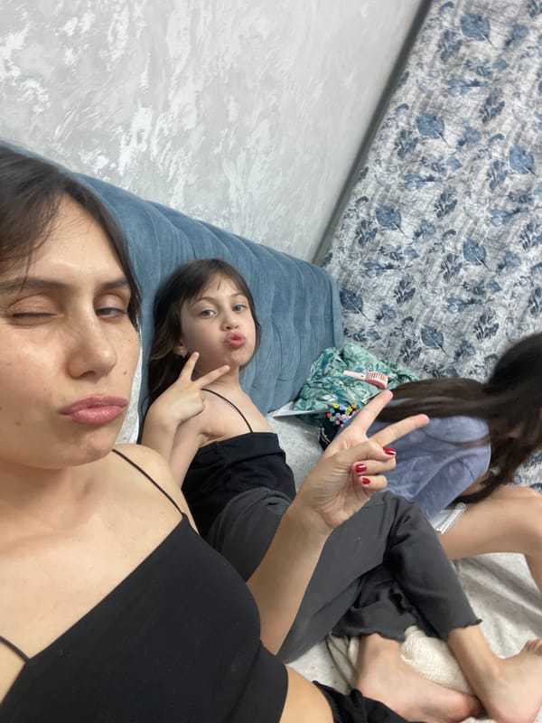 Family moments captured during evening hours in Izhevsk, Russia