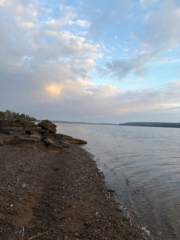 Nighttime lakeside scenes documented in Chaykovsky, Russia