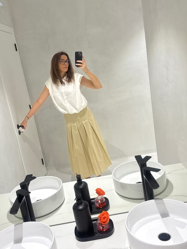 Woman takes bathroom selfie in Torres Vedras, Portugal