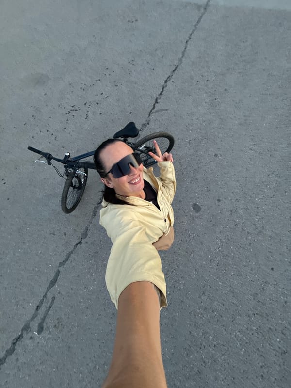 Bicycle breakdown becomes photo opportunity in Chaikovsky