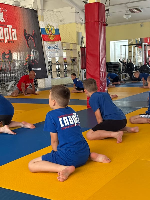 Judo training session underway at a Chaikovsky gym