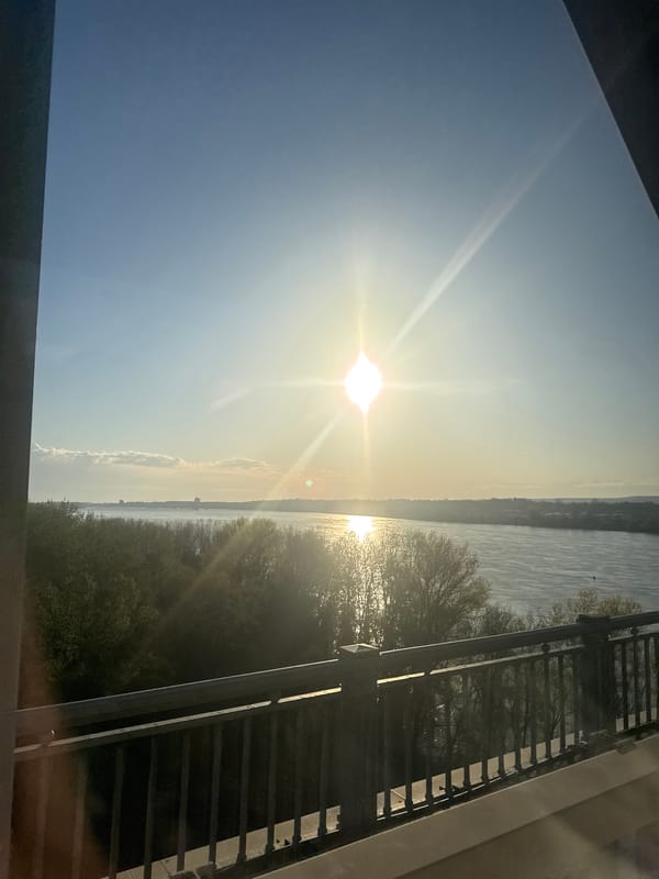 Sunrise captured over Danube River from Giurgiu balcony