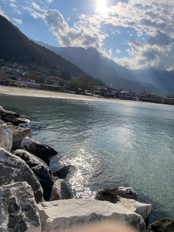 Witness documents scenic coastal views in Skala Potamias, Greece
