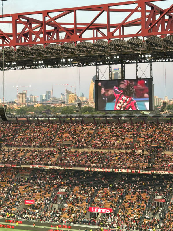 Soccer match draws large crowd at Milan stadium