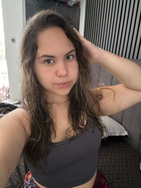 Indoor selfies in a Sofia bedroom, seconds apart