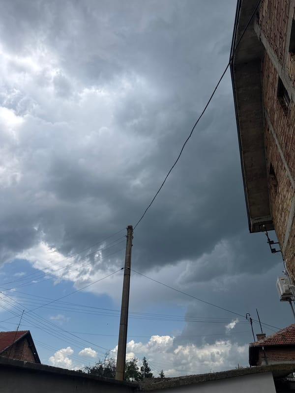 Storm clouds gather over Sarnevo, Bulgaria countryside