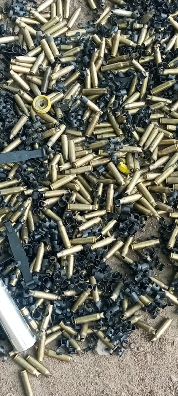Spent ammunition casings found scattered in Adankolo, Nigeria