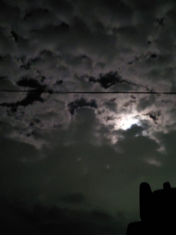 Moonlit clouds photographed over Santa Ana, Venezuela Thursday morning