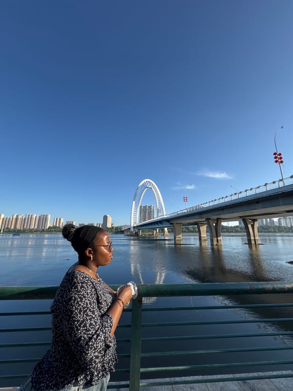 Morning hangout along a riverfront promenade in Linghe, China