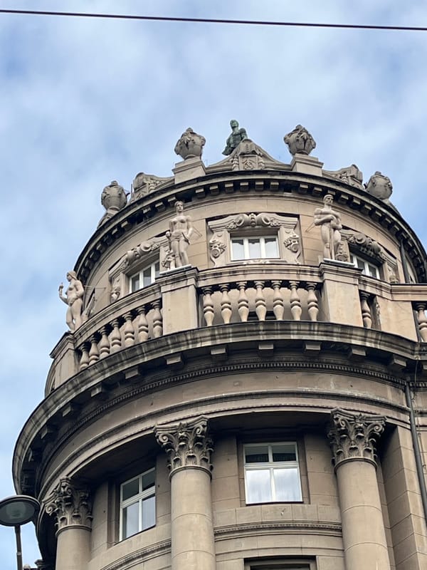 Architectural photography captured in Belgrade showing ornate building facade