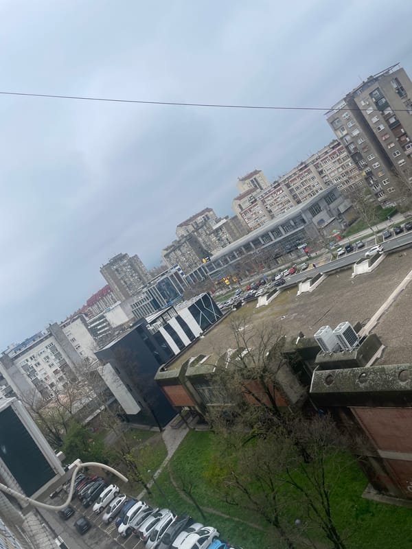 Aerial view captured of Novi Sad cityscape from building