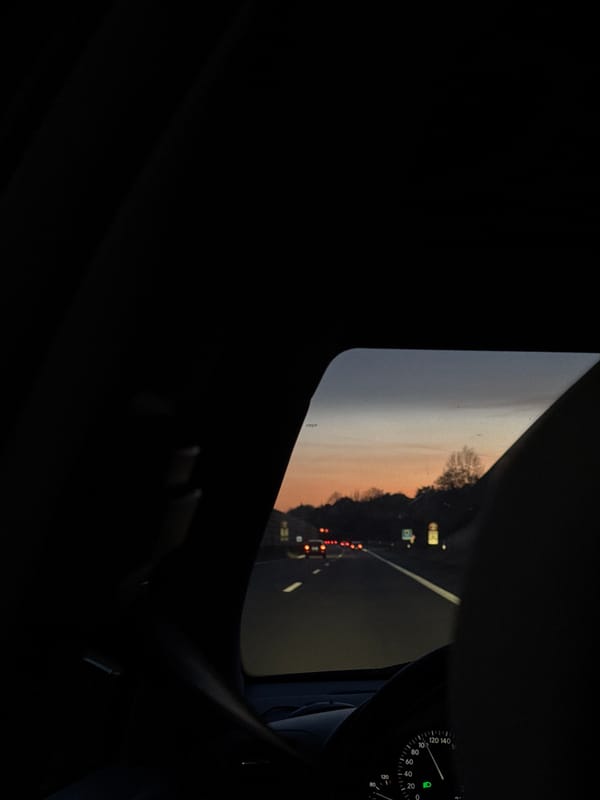 Evening commute captured on Wuppertal highway at dusk