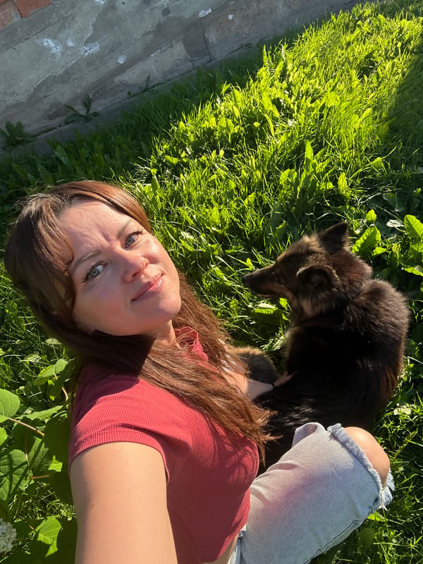 Lazy summer afternoon in a Chaikovsky park with a German Shepherd