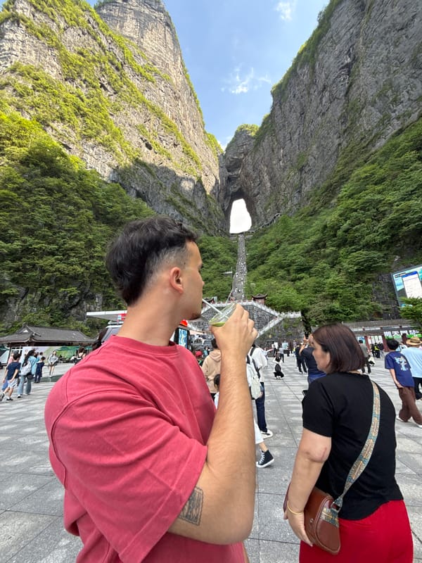 Tianmen Cave natural arch documented at Zhangjiajie National Park