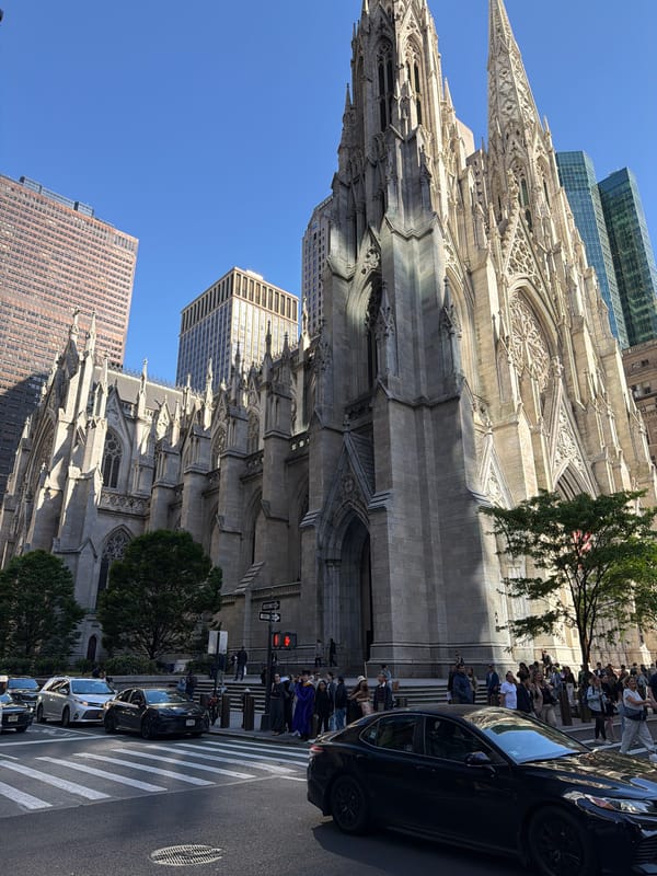 St. Patrick's Cathedral observed from street level in NYC