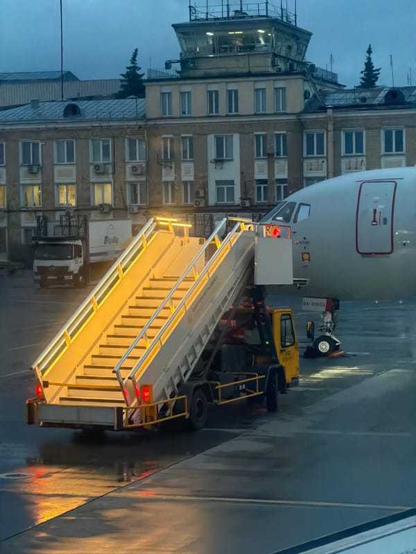 Quiet moment at Sheremetyevo Airport under an overcast sky