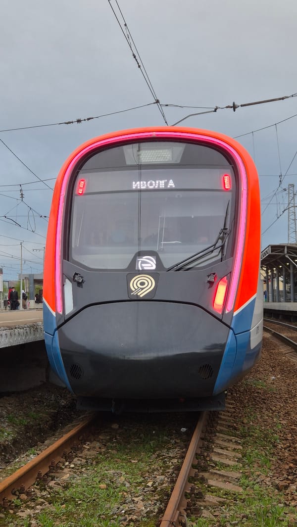Ivolga train spotted on tracks in Sergiyev Posad