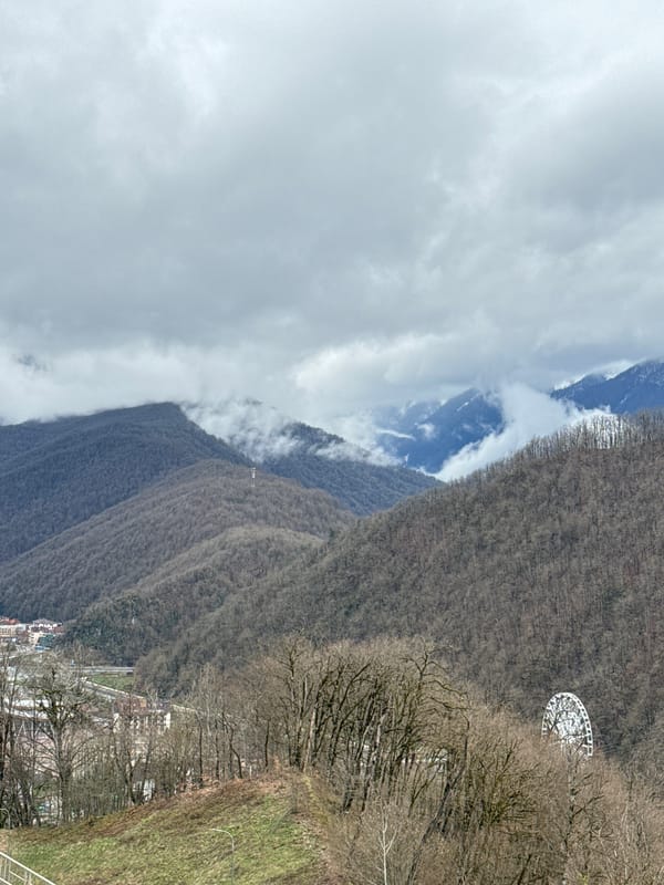 Mountain road scenes documented in Estosadok, Russia