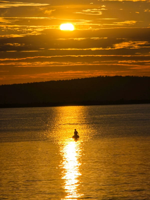 Golden hour on the Kama River draws a crowd