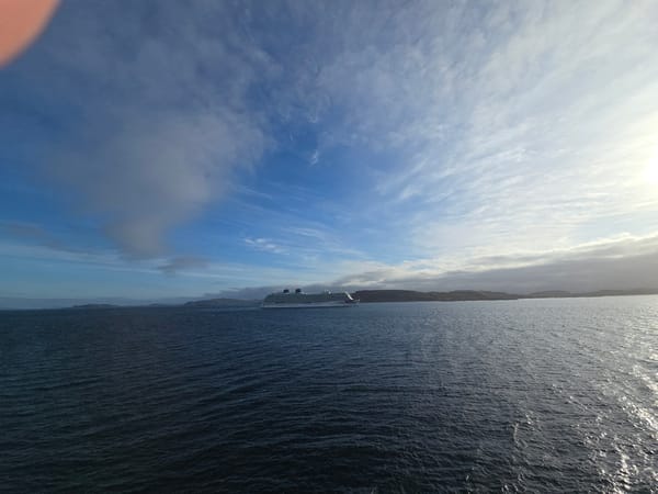 P&O Cruise Ship Britannia Sails Past Randaberg Norway Coast