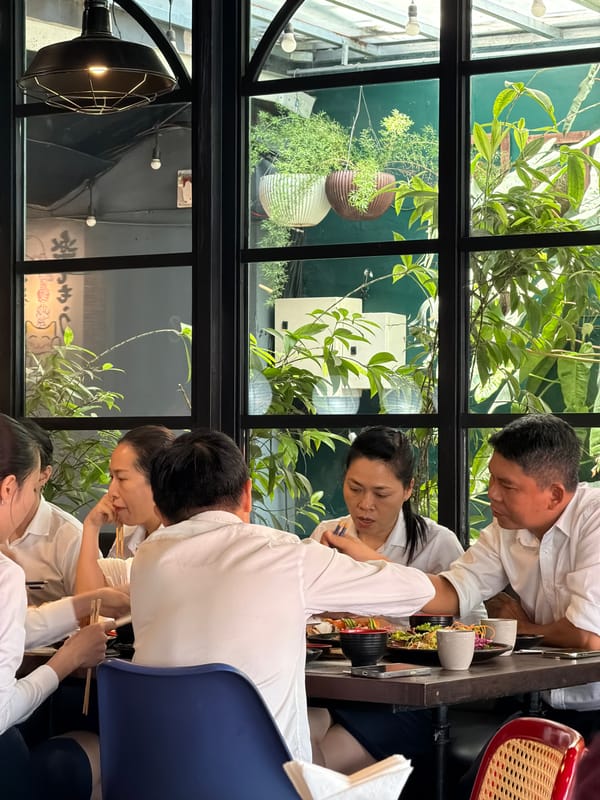 Inside and outside a Japanese restaurant in Nha Trang