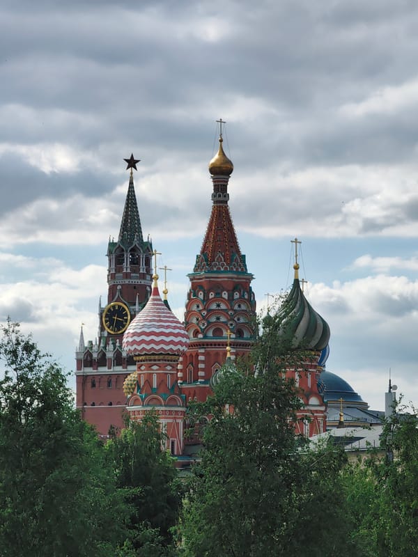 Moscow landmarks Saint Basil's Cathedral and Kremlin documented
