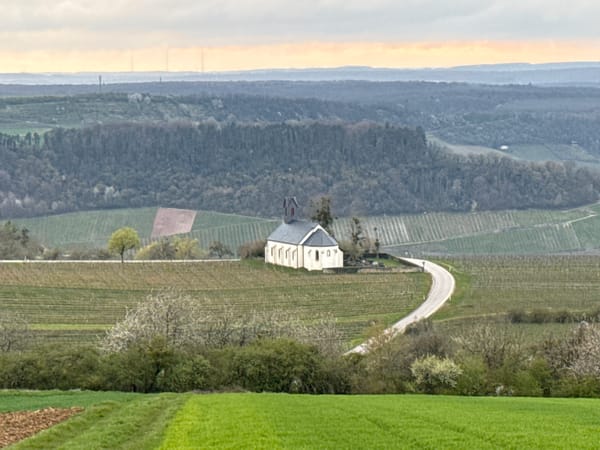Rural hillside church amid vineyards captured by witnesses
