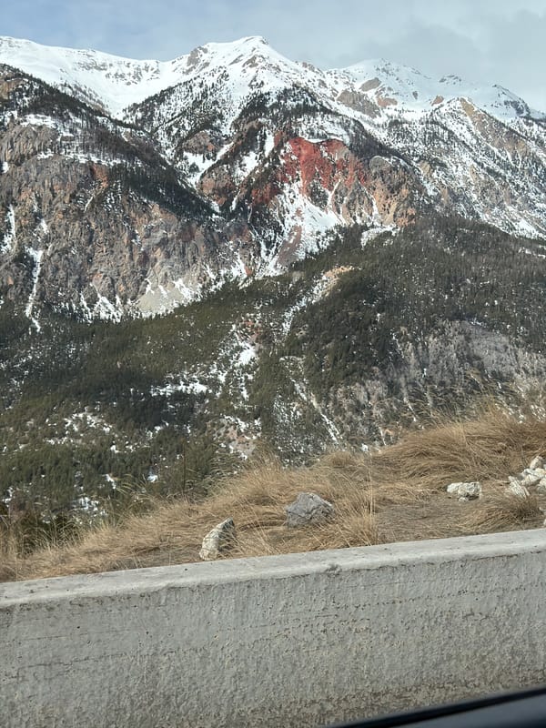 Mountain landscape photographed from elevated position in Montgenèvre France
