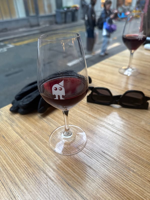 Wine glasses spotted on table in Paris public venue
