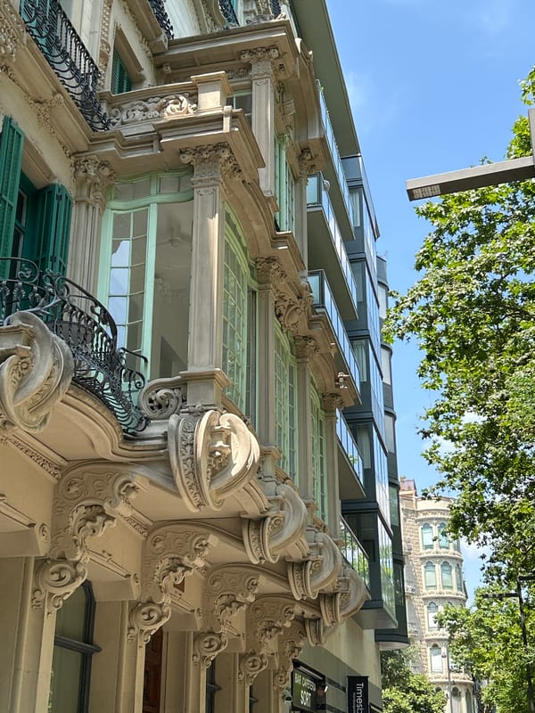 Barcelona architecture and street scenes documented during morning hours