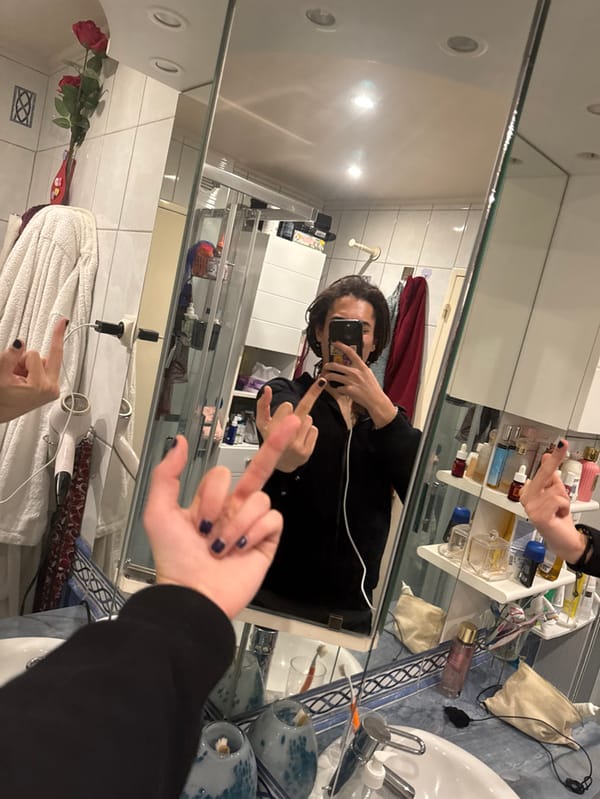 Bathroom selfie session and park visit documented in Les Ulis