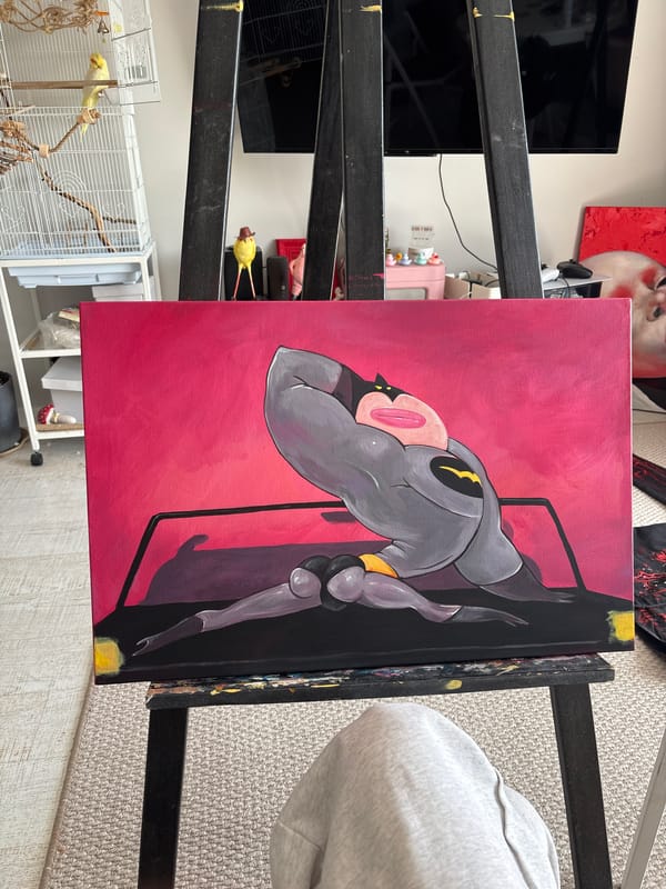 Artist creates pop art painting in Krasnoyarsk morning session