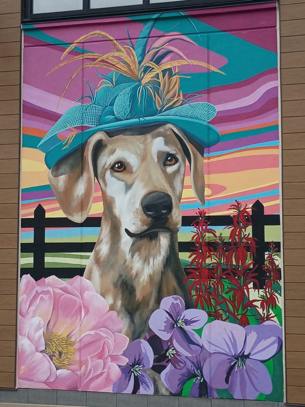 Lexington building murals showcase animals in decorative headwear