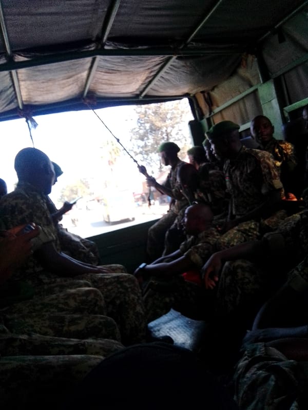 Military personnel observed in transport vehicle in Nairobi