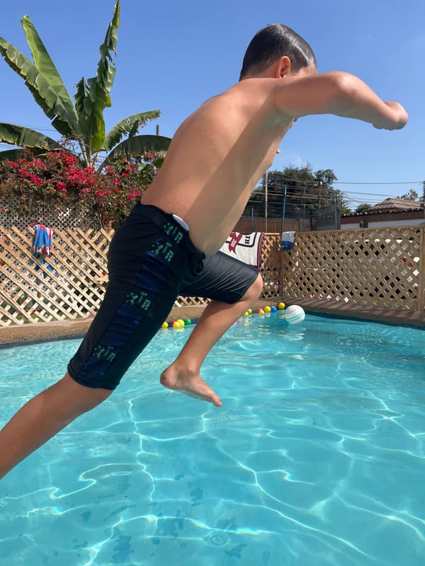 Children enjoy afternoon pool party in Arica, Chile