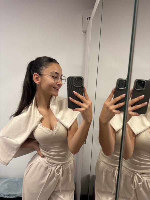 Woman Takes Mirror Selfie in Dupnitsa, Bulgaria