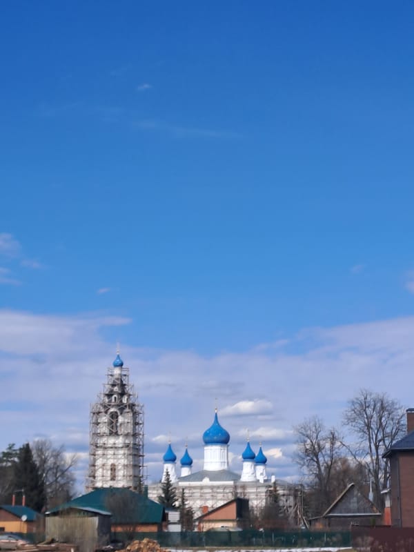 Orthodox church undergoes restoration work in Kazanskoye, Russia
