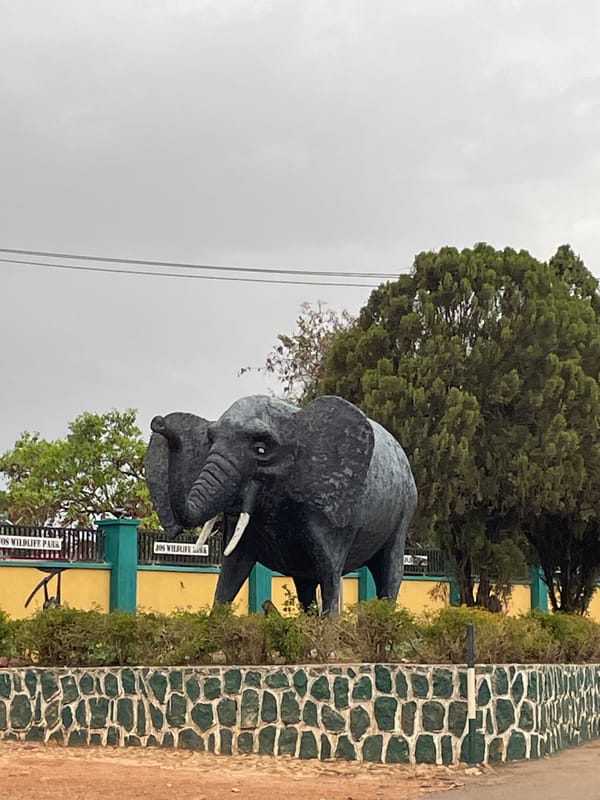 Jos Nigeria locations documented including wildlife park elephant statue